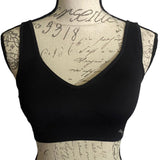 Front of black Puma bra