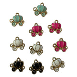 assortment of 10 pumpkin carriages blue pink white and black