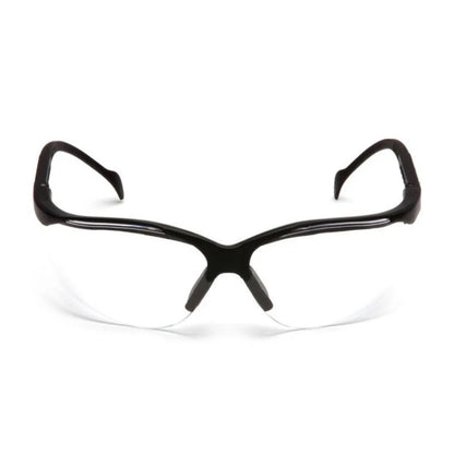 Black eyeglasses on a white background front view