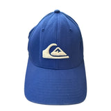 Front of Blue cap with a white logo on a white background