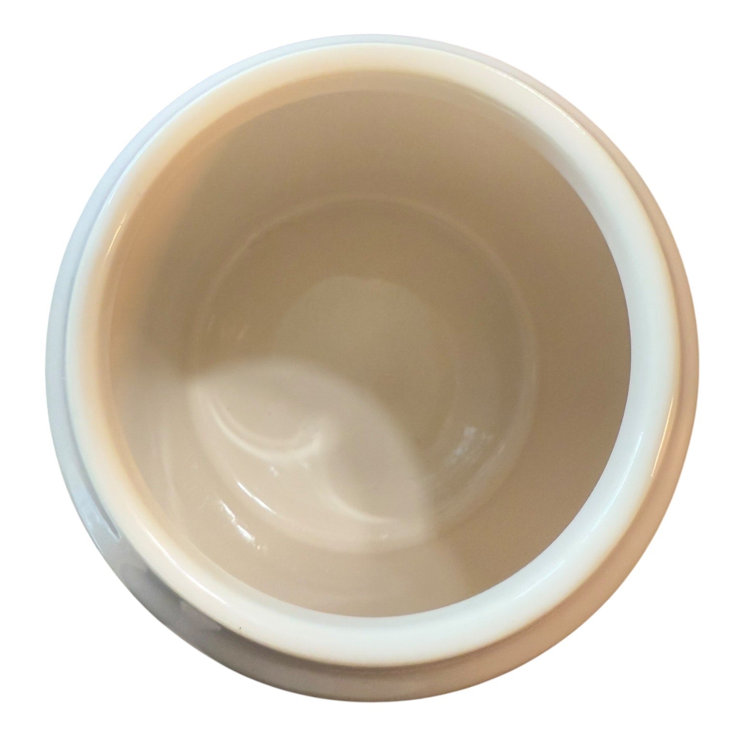 interior of ceramic jar on a white background