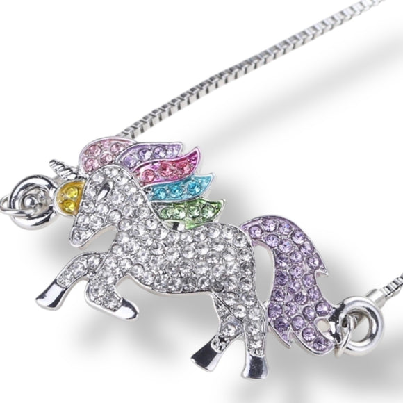 Rainbow unicorn bracelet close up