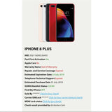 Red iphone info to show phone is clear