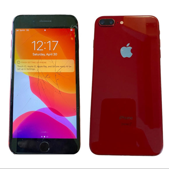 Front and back of red iphone