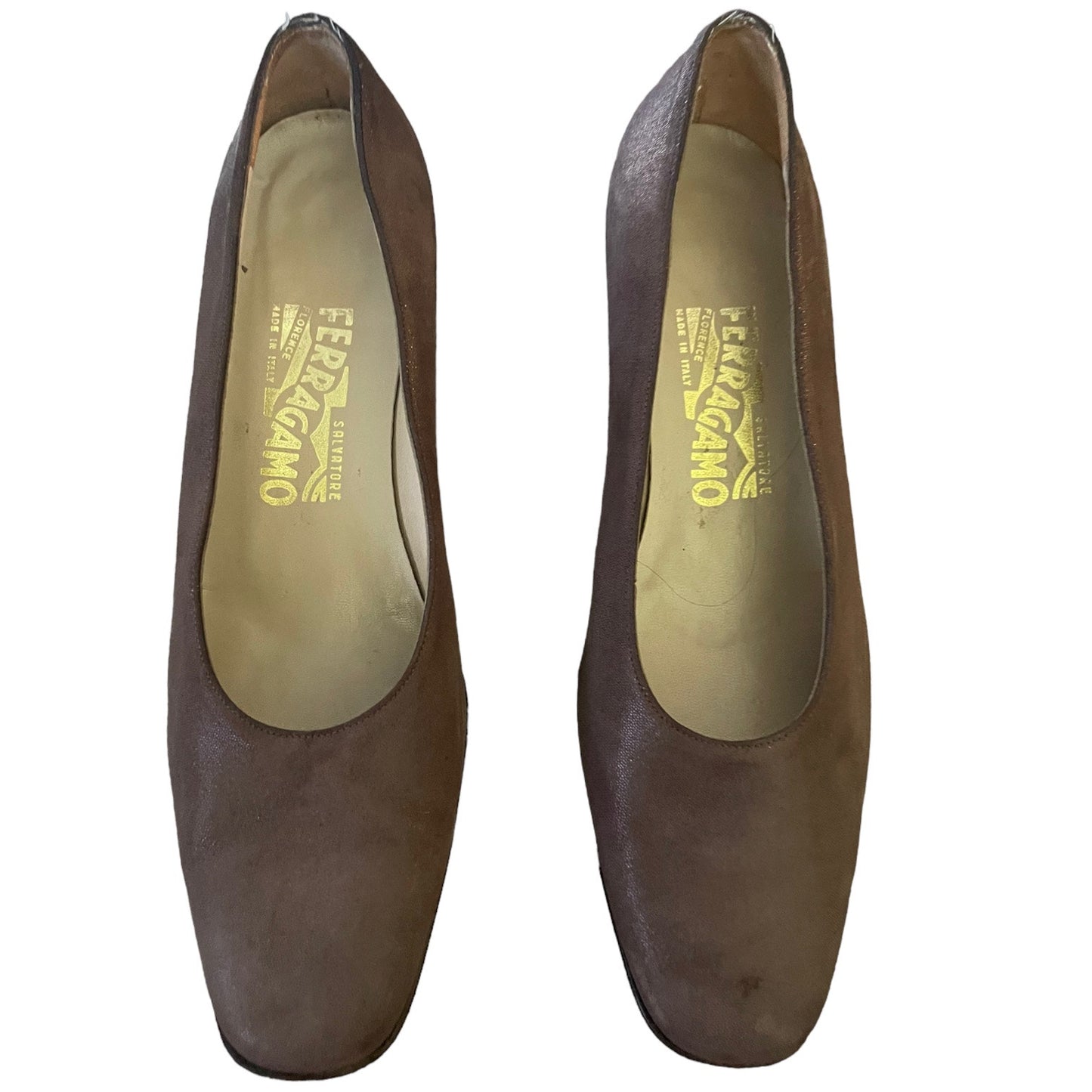 Salvatore Ferragamo Brown Block Heels Size 8.5