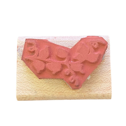 Ivy rubber stamp on a wooden block