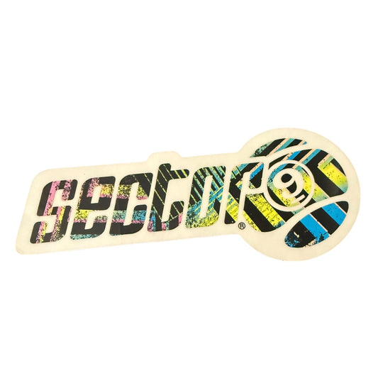 Decorative sector 9 sticker with colorful design on a white background