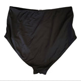 shekini black ruched bikini bottom back