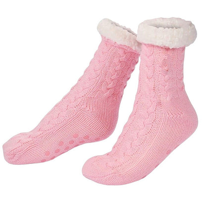 Pink house socks with sherpa lining