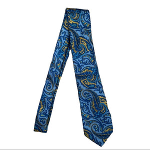 Blue paisley tie front