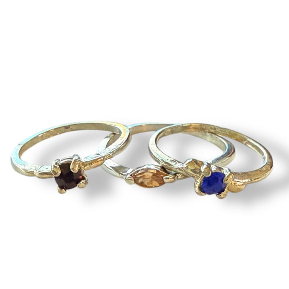 3 ring set with gemstone view 1