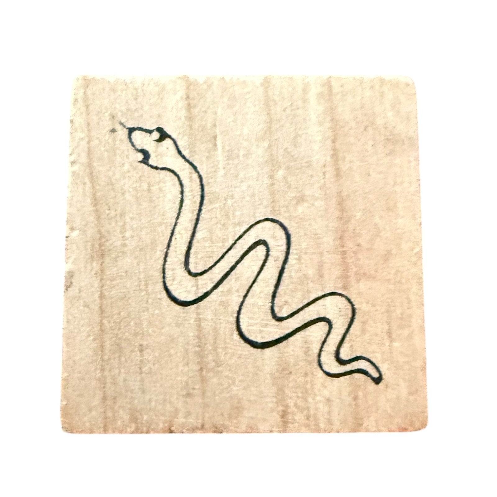 A square stamp featuring a snake, shown against a plain white background.