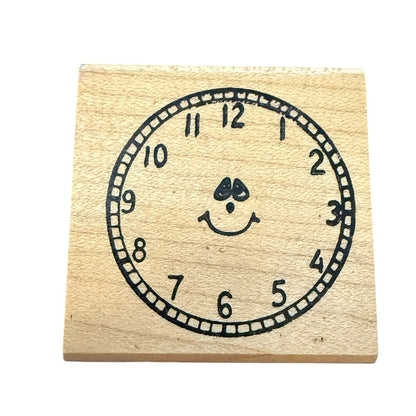 Smiling Clock Unbranded Rubber Stamp