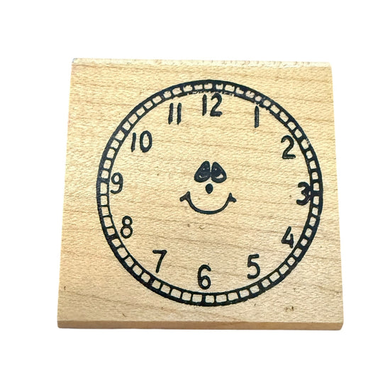Smiling Clock Unbranded Rubber Stamp