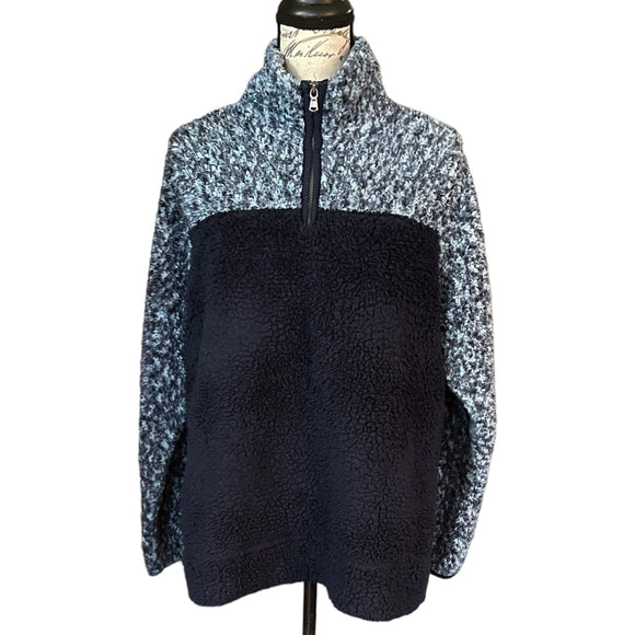 Front of blue pullover