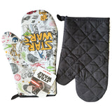 Front and back of oven mitts