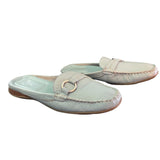 St. John’s Bay Blue Leather Flex Form Slip On Mule Slide Size 7
