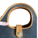 Burberry Of London Blue Denim Leather Trim Tote