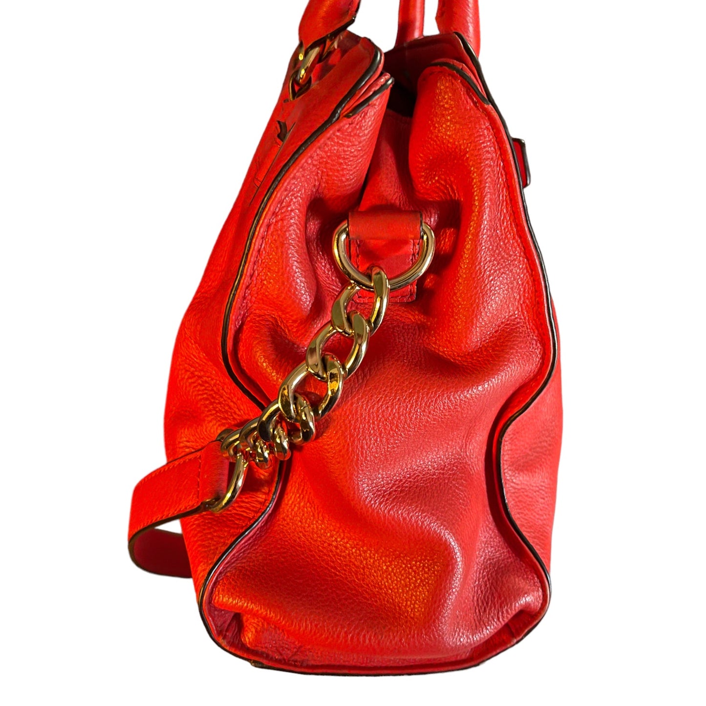 Michael Kors Red Leather Large Hamilton Tote Purse