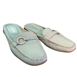 St. John’s Bay Blue Leather Flex Form Slip On Mule Slide Size 7