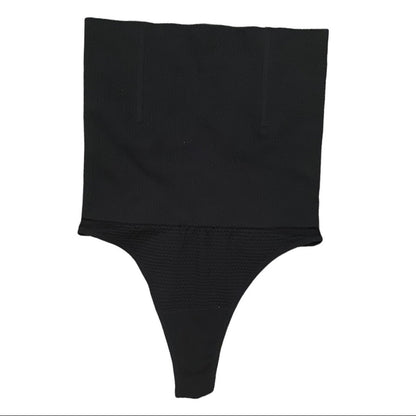 Tummy Control Black High Waisted Thong Underwear Size Medium