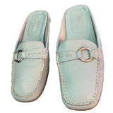 St. John’s Bay Blue Leather Flex Form Slip On Mule Slide Size 7