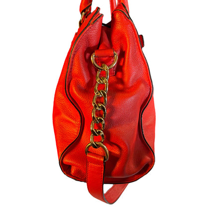 Michael Kors Red Leather Large Hamilton Tote Purse