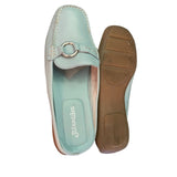 St. John’s Bay Blue Leather Flex Form Slip On Mule Slide Size 7