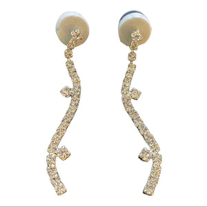 Front of faux diamond earrings