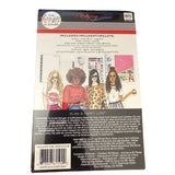 Back cover of a paper product packaging with illustrations of women and text on a white background