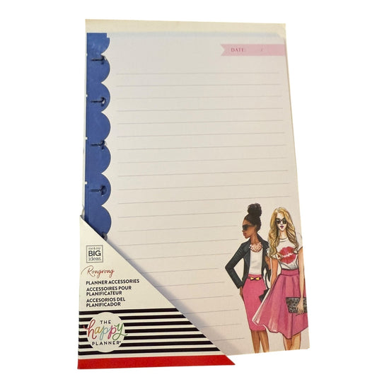 Planner paper accessory front with illustration of two women on a white background