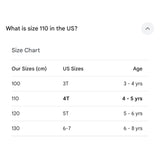 Size chart
