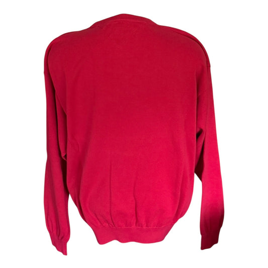 Red sweater back on a white background