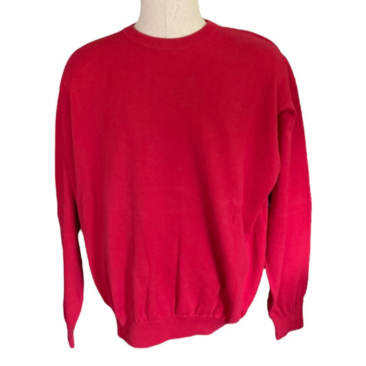 Red sweater front on a mannequin against a white background