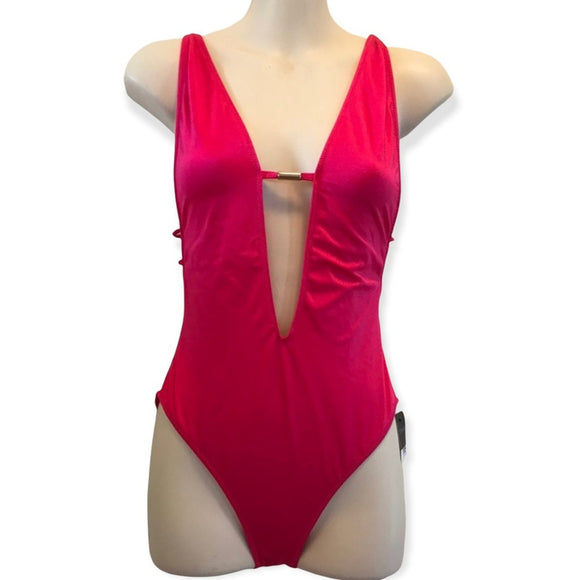 Front of pink swimsuit