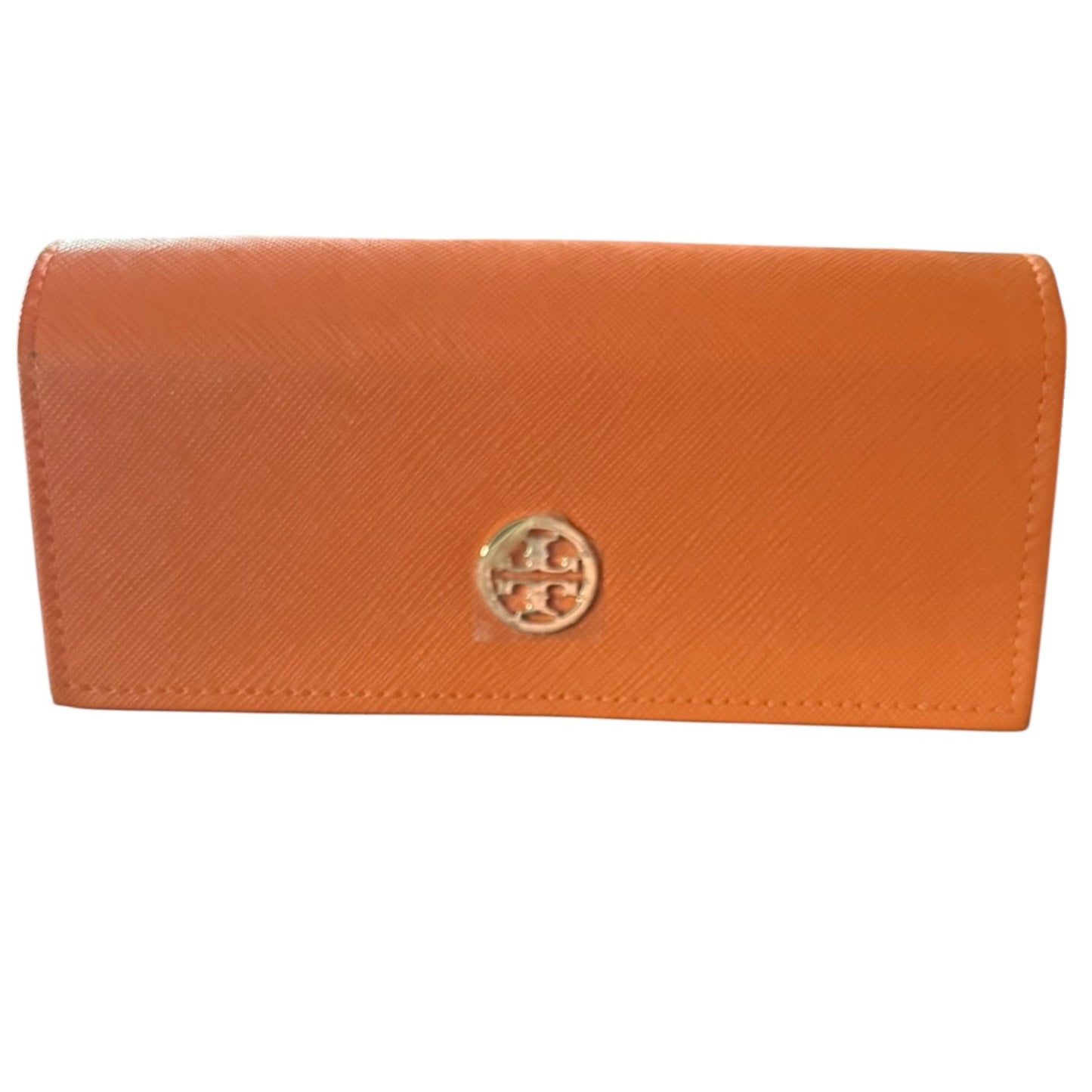 Orange case with a gold logo on a white background