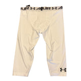 Back of white Under Armour pants on a white background