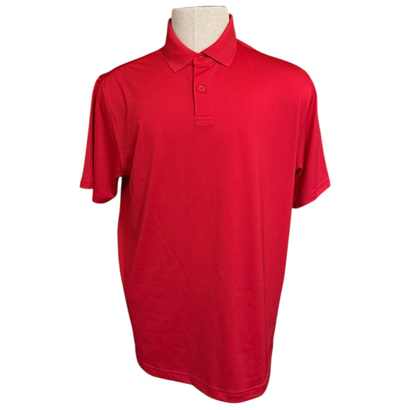 Front of red polo