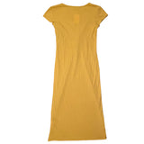 Back of yellow dress laying flat
