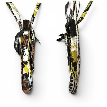 2 Side views of multicolor purse on a white background