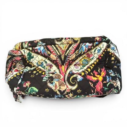 Bottom of Colorful patterned clutch bag on a white background