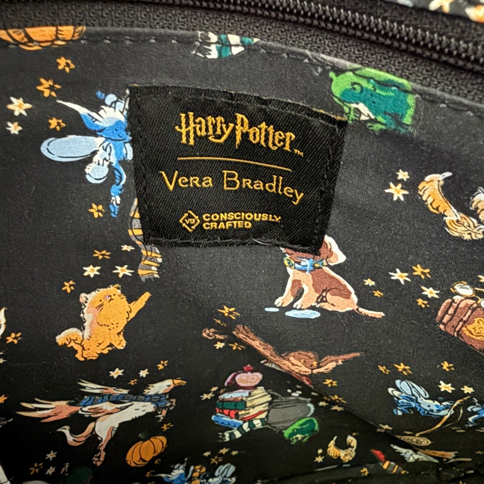 Vera Bradley Harry Potter-themed product with brand label on a black background