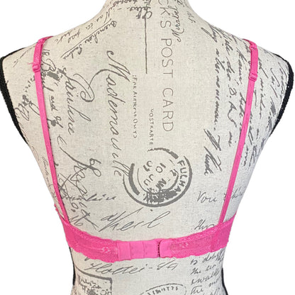 Back of pink lace bra