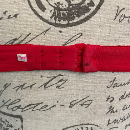 Close up on black mark on back of bra