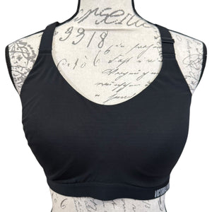 Front of black sports bra
