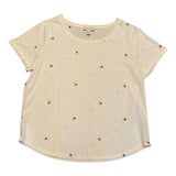 white pineapple shirt laid flat