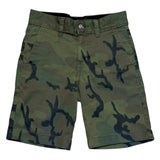 Camouflage shorts on a white background