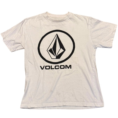 White t-shirt with Volcom logo on a white background