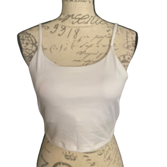 White tank bra front on a mannequin with a white background