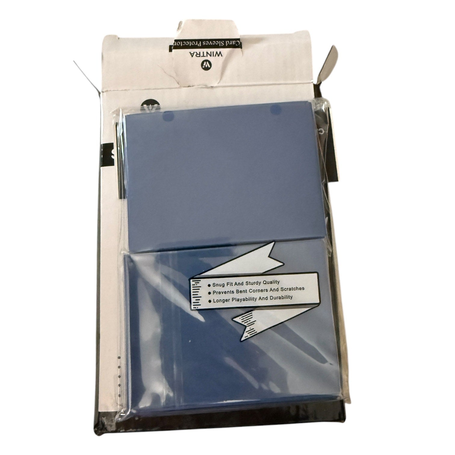 card sleeves out of box on a white background
